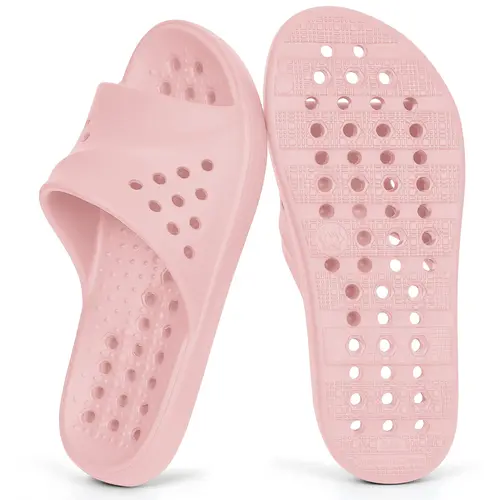 KUKTO Women's Open Toe Upgraded EVA Slippers for Women, Massage Pool Slides with Arch Support, Quick Drying Non Slip Bathroom Sandals with Drain Holes (Fits Men),sohochic