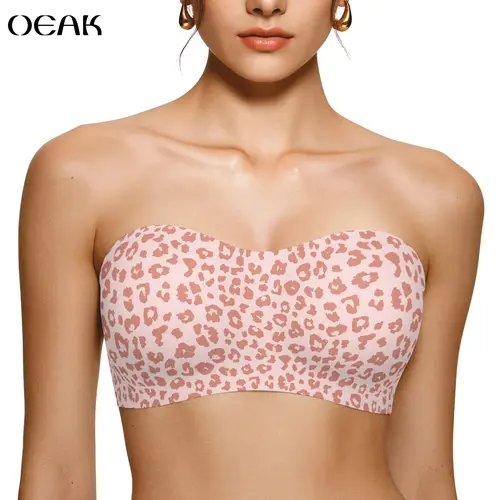 OEAK ｜ Strapless Jelly Bandeau, Push Up, Padded Bras, Non-Slip & Seamless Comfortable