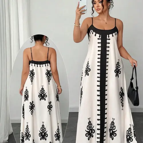 Women's Boho Beach Vacation Dress, Vintage Tribal Print Long Maxi Skirt, Casual Summer for Women, Comfortable & Stylish Design, Casual Bohemian Dress, Boho Fashion Sundress, Casual Comfy Boho, Casual Boho Chic, Boho Style