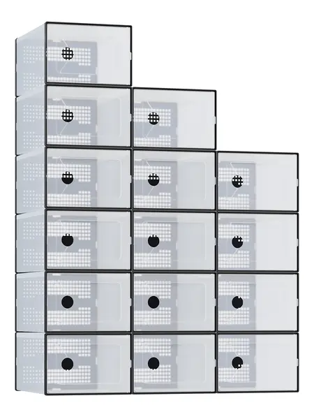 Clear Shoe Storage Boxes, Plastic Stackable Shoe Containers with Lids, Display Sneaker Case Organizer for Closet, Under Bed, Entryway, Space Saving Storage, Storage Organization