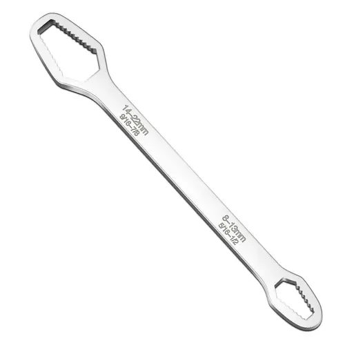 Double-Head Universal Wrench with Torx Socket - 8-22mm Self-Tightening Adjustable, 3mm Carbon Steel, Auto-Grip Non-Slip, UL-Long Torque Arm for Car & Home DIY Maintenance, Ideal for Mechanics, Tools and Gadgets,toolupgrade