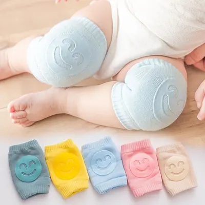 Baby Knee Pads for Crawling, 4-Piece Mixed Color One Size Set - Thick Soft Fit, Non-Slip Design, Contoured Cushion for Fall-Safe Baby Protection