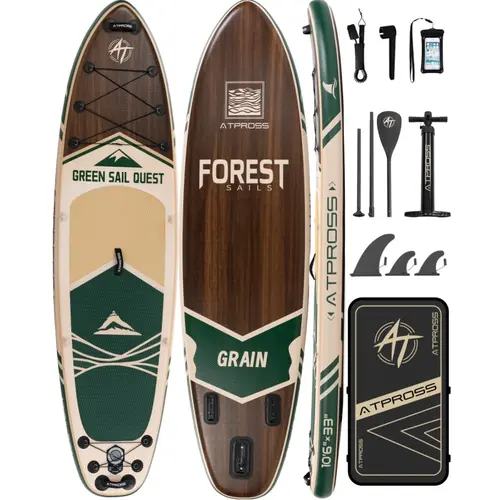 [FallPick] 10'6''x33'' Golden Ratio Inflatable Stand Up Paddle Board, 400lbs Extra Wide Paddleboard for Paddleboarding, Anti-Slip EVA Deck, Premium SUP Accessories Kit for Yoga, Fishing, Multi Purpose Inflatable, Outdoor Paddle