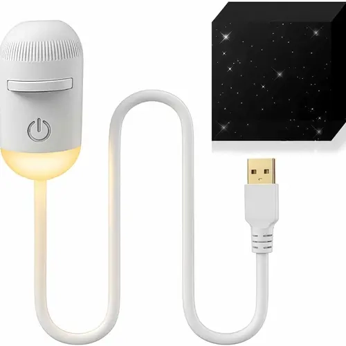 2-in-1 Galaxy Projector Night Light, USB Interface, Dual-Mode Starry Sky Projection/Warm Light Night Light, Adjustable Focus and Brightness with 3 Sliding Projection Films for Bedroom