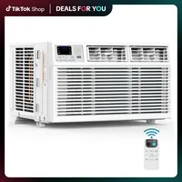 【Deals For You Days】COWSAR 5000-14000BTUs Window Air Conditioner, Window AC Unit Cooling up to 350sq.ft, 4 Modes and 3 Fan Speeds, 24H Timer, Remote Control, Quiet Operation, Reusable Filter