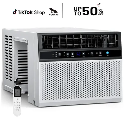 【Deals For You Days】COWSAR Fast Cooling Window Air Conditioner, 10K/12K BTU Window AC Unit, U-Shaped Air Condtioner Cooling Room 550sq.ft,  24H Timer, Six Mode, Energy Saving, Remote Control for Living Room, Bedroom, Office
