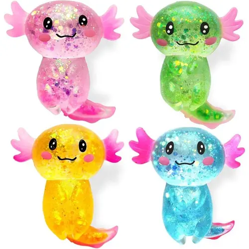 4-Pack Slow-Rising Squishies Toys Set - Soft Maltose-Feeling Sensory Fidgets, Multicolor Anxiety Relief Stress Balls, Lawn Games Beanbags for Kids, Birthday Party Gifts by summerwins