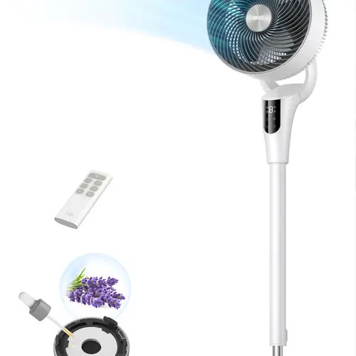 DREO 2026 Upgraded Quiet Operation Standing Fan for Bedroom (2PCS), 90 ft Airflow, 20dB Ultra Quiet, 90° Oscillating, DC Motor, 8+ Speeds, 3 Modes, 38-42'' Adjustable Height, 8H Timer, 105° Manual Vertical Tilt, Auto Mode, Bionic Blade, Convenient Control