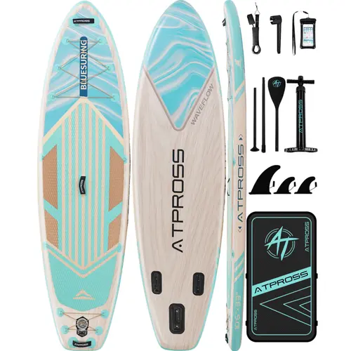 [FallPick]  Pro Inflatable Stand Up Paddle Board (SUP) for Adults, 10'6''x33'' Extra Wide Longer Deck for Balance, 400lbs Capacity, Anti-Slip EVA Deck, Premium Kit with Bag,Pump,Paddle, Ultra-Light Travel Watercraft for Paddleboarding,Yoga