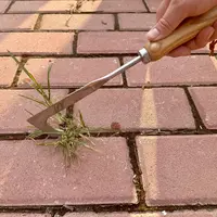 VOTREK Crevice Weeding Garden Tool - 62in Stainless Steel Detachable Hoes & Rakes, 3-Edge Blade Root-Lift Weed Remover for Patio Pavers Gaps, Brick Joints, Tight-Space Reach, Reinforced Beech Handle, All Seasons Use