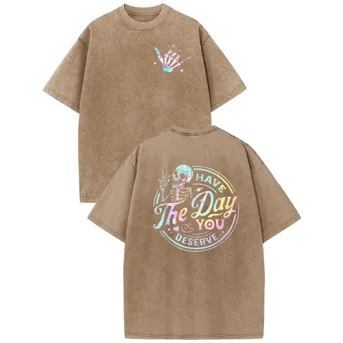 Women's Oversized Acid Wash Vintage Graphic Cotton Shortsleeve T-Shirt - Streetwear with Funny Sarcastic Quote, Durable Fabric, Pairable with Jeans for Everyday Wear, 1-Piece Sarcastic Apparel,sohochic