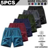 Men’s 3-Pack 5-Pack Sports Quick-Dry Athletic Shorts, Solid Color Breathable Quick-Dry Style with Zipper Pockets and Drawstring Waist, Gym Favorite, Suitable for Outdoor Activities and Fitness Training. men’s shorts,shorts for summer
