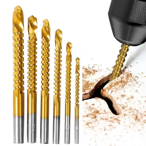 GJANSH Titanium-Plated High-Speed Steel 8 Counts Metalworking Set for Drilling Screwing Boring Carving Cutting Polishing Durable Tools Plunge toolupgrade