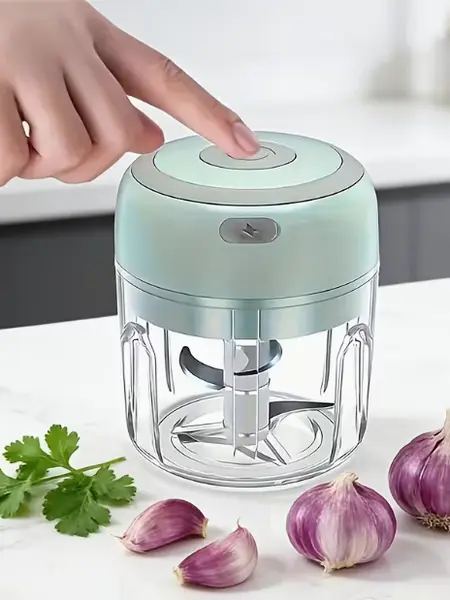 Portable Mini Multifunctional Electric Food Chopper, Single Speed Mincer For Veg, Tomato, Ginger Paste, Button Activated Mini Blender, Compact Kitchen Gadget For Baby Food, Seasoning & Daily Home Ingredient Prep For Small Family Home Cooking Daily Use