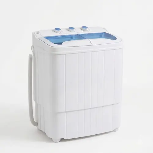 INTERGREAT Portable Washing Machine with Longer Hose, 16lbs Twin Tub Laundry Washer Machine with 9.6Lbs Washer and 5.4Lbs Spinner dryer, Semi-automatic Washer Combo for Dorms, Apartments, Blue#Summervibes