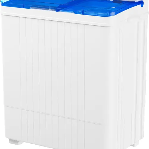INTERGREAT Portable Washing Machine, 28lbs Twin Tub Washer Compact Laundry Machine with Timer Knobs, Semi-automatic 18lbs Washer 10lbs Spinner Combo for Dorms, Apartments, Blue#Summervibes