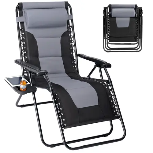 Zero Gravity Outdoor Chair - Heavy-Duty Carbon Steel Ergonomic Reclining Patio Lounger, Foldable Folding Garden Seat, Outdoor Furniture for Yard Camping