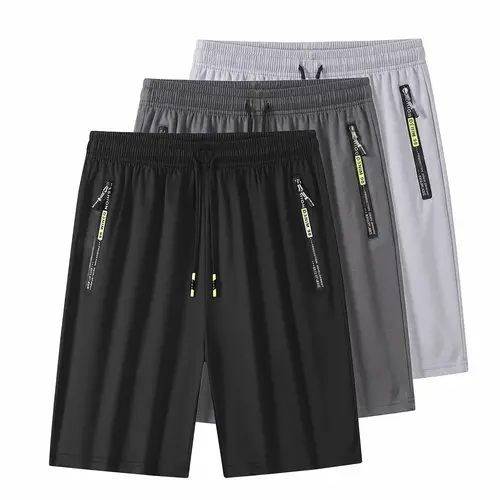 Men’s Athleisure Casual Shorts, 7-in Inseam, with Zippered Pockets, for Summer Casual Lifestyle & Fitness Performance