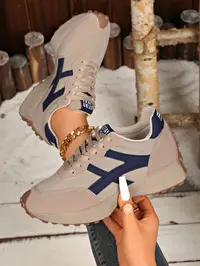 Women's Fashion Thick Sole Sports Shoes, Breathable Walking Shoes, Comfort Support, Casual All Season Footwear for Daily Wear & Gym Use, Rubber Walking Shoes