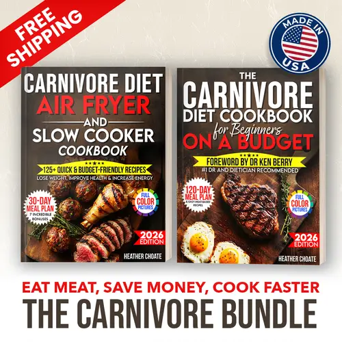 Carnivore Diet Starter Bundle, 2-Book Softcover Special Ed. Set - Quick Meal, Fast Cooking Fits Packed Evenings