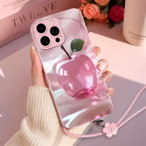 Luxury Crystal Apple Phone Case – Metallic Cover with Lanyard for iPhone 18/17/16/15/14/13 Pro Max & Samsung S25 Ultra -- 975