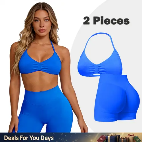 [SIZE UP 1] GYMER Two Piece Workout Set for Women, High Waist Tummy Control Shorts & Tank Top, Summer Yoga Athletic Outfit for Gym Running Fitness