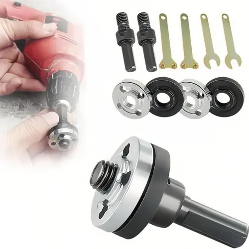 Heavy Duty Electric Drill to Angle Grinder Conversion Adapter Kit with 6mm-10mm Arbor Mandrel, Spanner, Multi-Size Industrial Kit for Tools & Hardware Accessories,sohochic