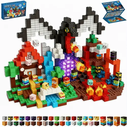 200 PCS Magnetic Blocks, Magnetic Building Blocks Cubes, Princess Magnet Toys for Kids Ages 3+, Magnet Blocks with 4 Bottom Plate for Girls, STEM Toys & Ideal Christmas Birthday Gift