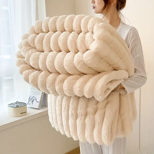 【FallPickDeals 】ROSEKIND Traditional Striped Cozy Flannel Throw - Ultra Soft High-Texture Flannel Blanket for Dorm Room Inspo & Girl Room Decor - Warm All-Season Home Office Use,sohochic