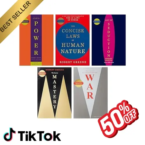 Robert Greene High-Quality 5-Book Set (English Collector's Edition for Personal Development Learners: 48 Laws of Power, Laws of Human Nature, Mastery, Art of Seduction, 33 Strategies Of War)