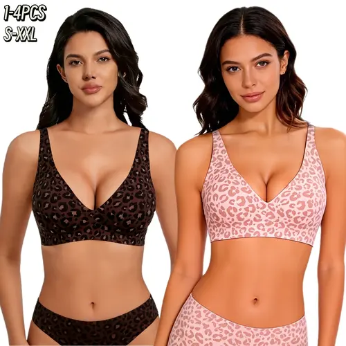 1/2/3/4/6PCS Jelly Deep V Seamless Bras for Women Comfortable Push Up Bra No Underwire Jelly Bra Bralettes Wireless Tshirts Bras Everyday Bras S-3XL