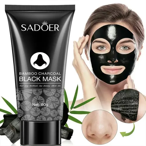 Bamboo Charcoal Deep Cleansing Facial Mask (60g) - Beauty Skincare Peel Off, Bamboo Charcoal Aid, Acne Care Strip, Blemish Care Boost, Pore Cleansing, Oil Control, Gentle Nourishing for Radiant Sensitive & All Skin Types
