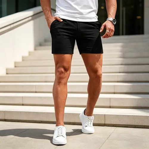 GINGTTO Men's 5 Inch Shorts Casual Stretch Slim Fit Chino Shorts Comfort Tapered Leg Skinny Short Pants
