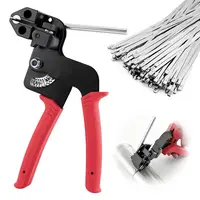 304 SS Heavy-Duty Cable Tie Gun Tool Kit, 100 Straight 11.8in Zip Ties, 200LBS Tensile Strength, UV-Resistant Home Improvement Tool for Chicken Coop, Chain Link Fences,toolupgrade