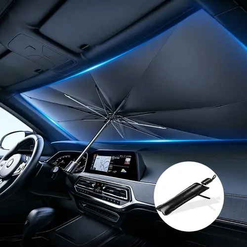 JOYTUTUS 55x31in 2026 Heat Reflective Front Window Automotive Sunshade - Heat Insulation, 99% Block, Universal Fit for Cars & SUVs, Car Privacy Curtain, Exterior Vehicle Summer Accessory,toolupgrade