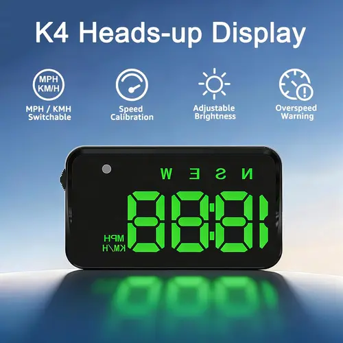 KUOWEIHUD Windshield Heads Up Display (Car HUD), Auto Accessories for Cars, Plug & Play USB, MPH/KMH Switch, Speed Calibration, Adjustable Brightness, Overspeed Alert, Large Font Display, TikTok Shop Spring Glow Up, Summer Vibes,toolupgrade