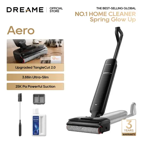 [New Launch] DREAME Aero Lite Wet Dry Vacuum Cleaner, All-in-ONE Vacuum Mop for Wet & Dry Messes, 0 Hair Residue Great for Pet Owners, One-Press Self-Clean, 180° Lie Flat, 35mins Runtime for Hard Floor Cleaning,back to school,back to school haul