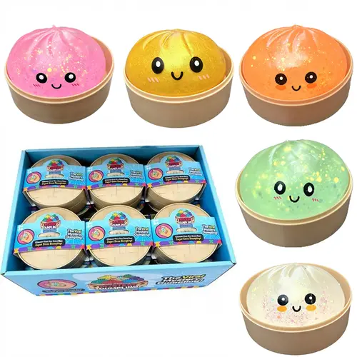 Expressive Big Dumpling Squishy, Bun Fidget Toy, Soft TPR Material, Stress Relief, Random Style per Pack. Valentine's Day and Easter gifts, suitable for children to exchange gifts