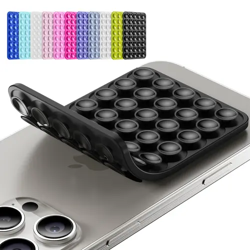 Double Sided Silicone Suction Cups For Mobile Phone,Non Slip Suction Cup, Hands Free Phone Accessories Holder for Selfies and Videos, Silicone Adhesive Stand Sticky for Cell Phone,Multi Color