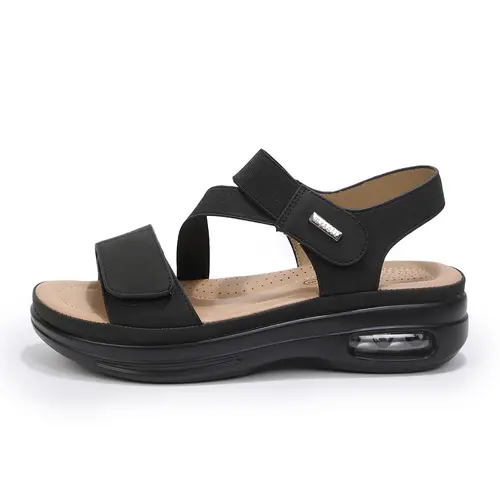 Women's Sandals, Comfortable Open Toe Wedges with Air Cushion and Ankle Strap, Summer Casual Walking Shoes for Women, Casual Beach Sandals, Platform Sandals tiktokshopbacktoschool,back to school,back to school haul,sohochic