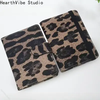 Unisex PU Waterproof Brown Leopard Passport Wallet - Zipper Travel Document Holder with Multiple Card Slots, Ticket-Protecting Travel Accessory