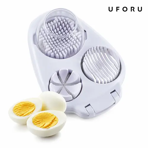 UFORU 3-in-1 Egg Slicer, Cutter & Cracker, Stainless Steel Kitchen Tool for Slicing, Dicing & Separating Shells, Lightweight & Durable, Essential Cooking Accessory for Home & Restaurantdealsforyou#SummerWins