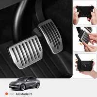 YONZEE Snap-Lock Pedal Covers for Tesla Model Y 2020-2026 & Model 3 2017-2026, Fits Juniper & Highland, 304 Stainless Steel Brake & Accelerator Covers, Non-Slip Sport Design, Tool-Free Installation toolupgrade