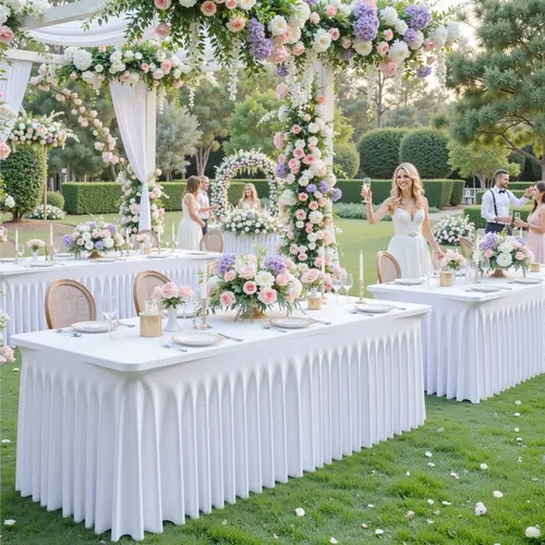 4/6/8FT Spandex Tablecloths for Rectangle Tables Wrinkle Free Washable Table Cloth Rectangle Stretch Fitted Table Cover with Skirt for Wedding Birthday Party Banquet Baby Shower Buffet Event Summer Vibes Outdoor FunSummerwins ,halloween decor 2026