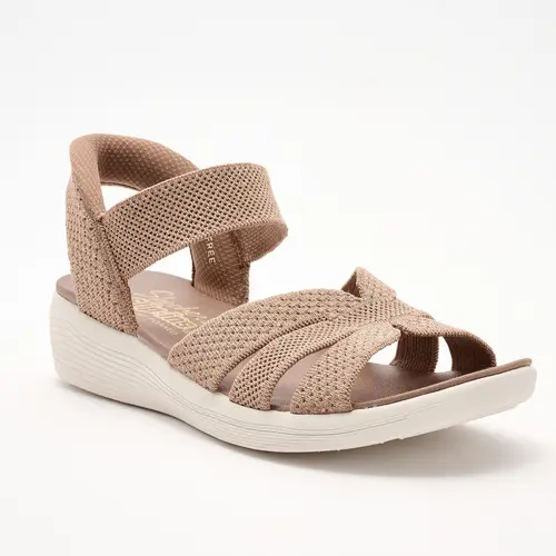 Skechers Slip-ins Sequin Knit Strappy Wedge Sandals