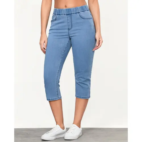 GRAPENT Women's High-Waisted Elastic Waist Plain Skinny Streetwear Trouser - Pull-On Stretch Denim Fitted Cropped Split Hem Bottoms, Fitted Wrap, Fashion Look, Machine Washable, Below The Knee, Back to School Jeans,sohochic