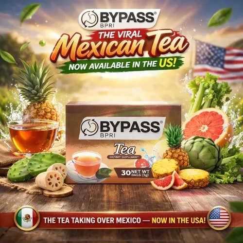 Traditional Clean Bagged Fruit & Herbal Tea - BypassBPRI Mexican Tea Bags, 30 Count, Natural Blend with Pineapple, Nopal, Lotus Root, Grapefruit, Artichoke, Hot or Cold Beverage