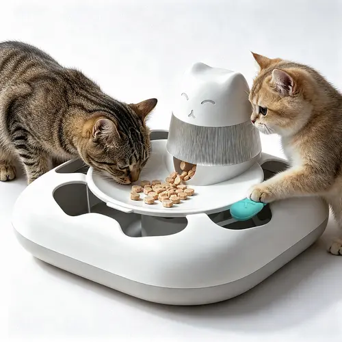 Kawiwi Automatic Motion Cat Enrichment Toy, Interactive USB Rechargeable Cat Toy for Indoor Cats, Hands-Free Play with Optional Treat Dispenser for Boredom and Mental Stimulation,summerwins