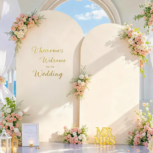 Arch Backdrop Cover 2 Set - 7.2&6 FT Arch Backdrop Cover Spandex Wedding Arch Stand Covers for Birthday Party Holiday Parties Baby Shower Girls Bridal Shower Balloon Arch Covers Stretchy Backdrop Background  No Stand Included ,halloween decor 2026