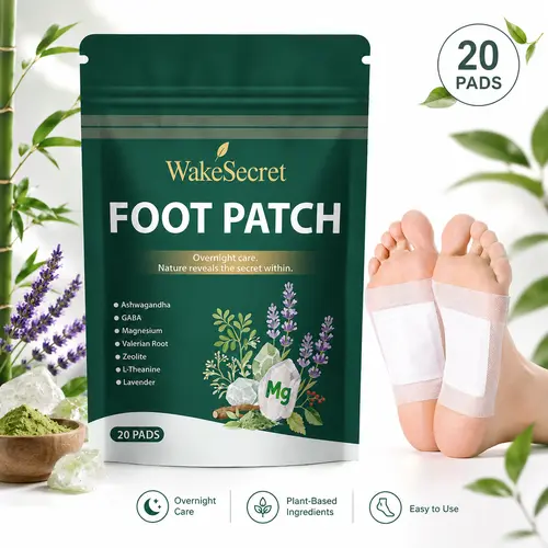 WakeSecret Natural Foot Detox Patch - Overnight Hand & Foot Care with Gentle Warming, Ashwagandha, Lavender, Magnesium, GABA, Valerian Root for Relaxation, Stress Relief, Sleep Support, Selfcare, Healthcare, Wellness, Therapy Solution | Father's Day Gift,